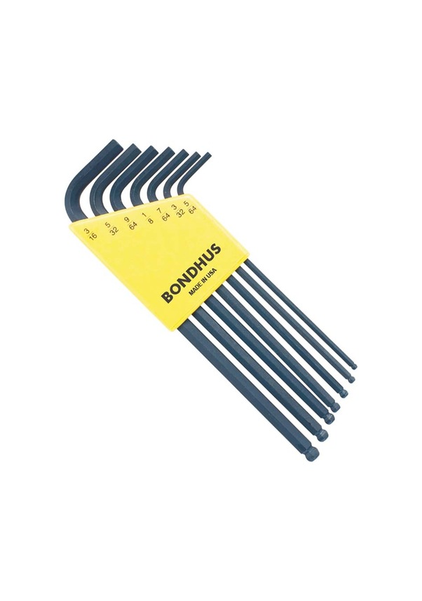 Bondhus 10945 Uzun Top Başlı İnç Ölçü Allen Anahtar Seti Proguard İzole 7 Parça