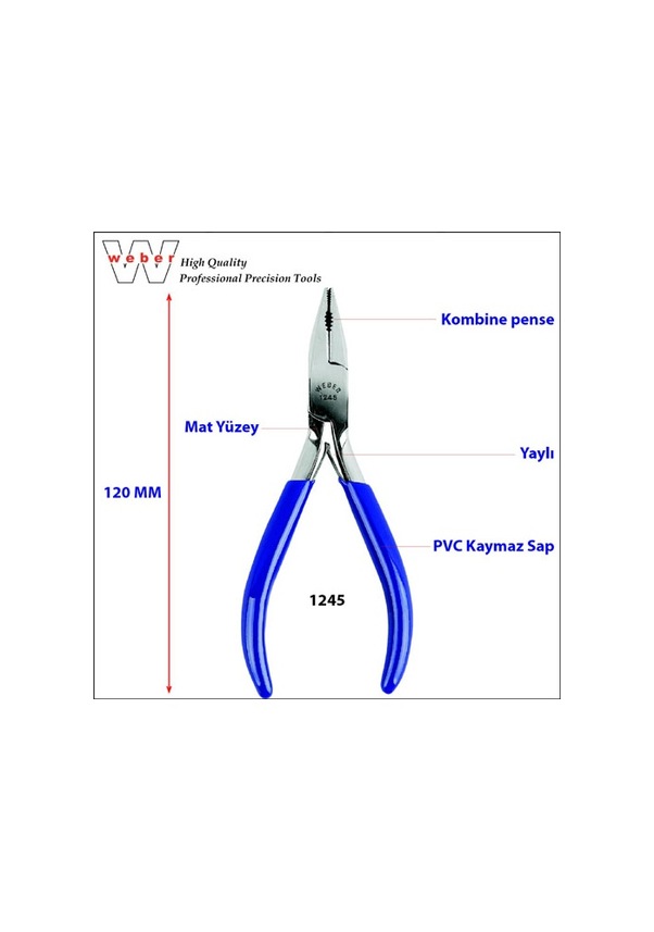 Weber 1245 Elektronikçi Kombine Pense 120 Mm