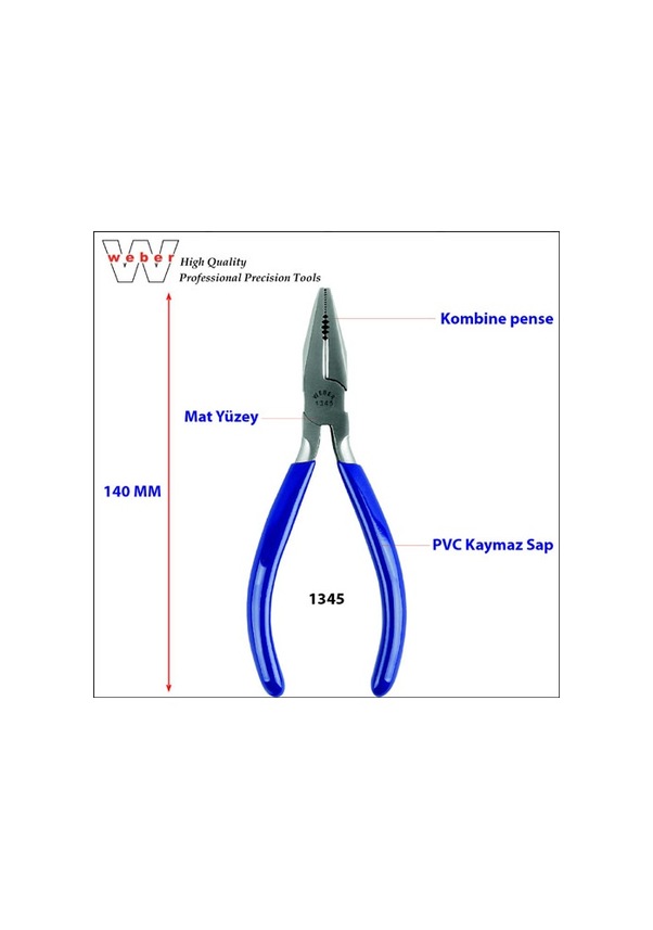 Weber 1345 Elektronikçi Kombine Pense 140 Mm