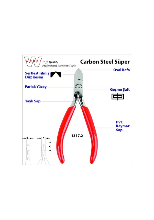 Weber 1317 Yuvarlak Uçlu Karga Burun 140 MM